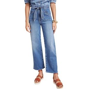 Mother Tie Patch Rambler Belted Denim Jeans {Size 25}